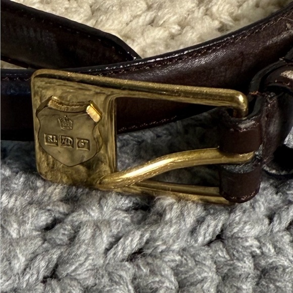 Ralph Lauren Rare 90\'s Vintage Brown/Brass Leather Belt 38\